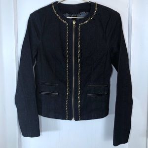 Victoria’s Secret Chain Trim Full Zip Jean Jacket